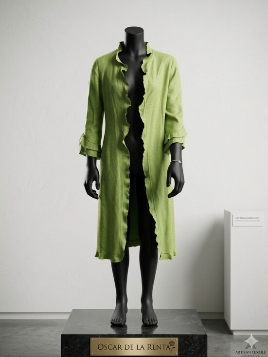 Oscar de la Renta Jackets & Blazers - Oscar de la Renta Lime Green Silk And Cashmere Duster From 2006 See Description